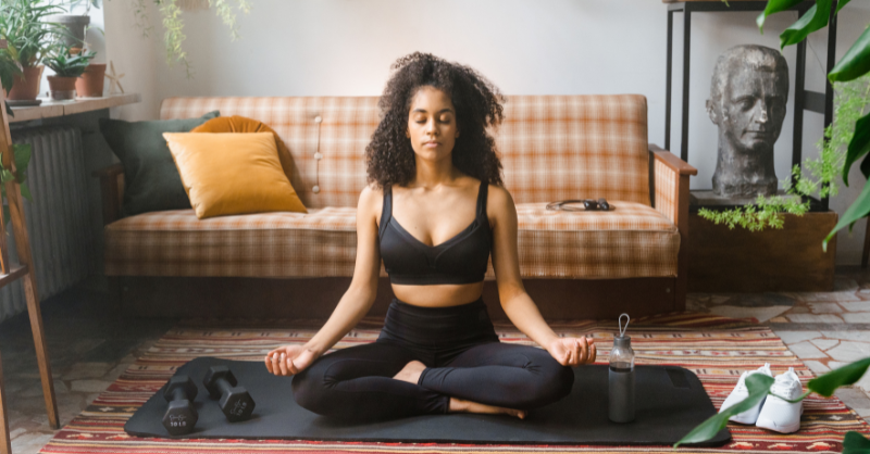 meditation lady landscape